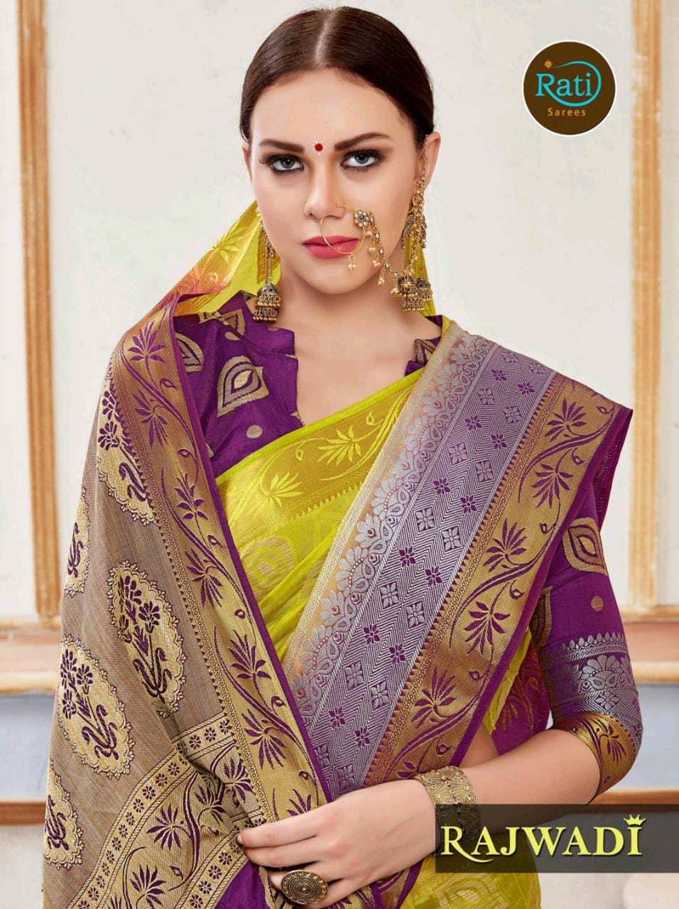 Apple Saree Rajwadi Linen Silk Sarees Catalog Buy Wholesale Online From Surat