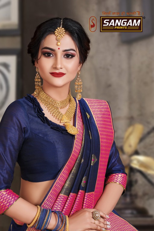 Sangam Print Present Sanskruti Weaving Silk Collection Of Sarees