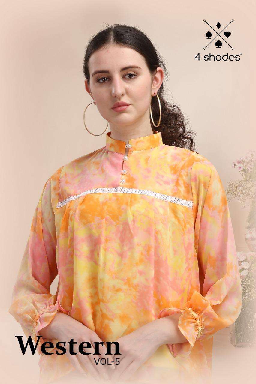 Hirwa Launch Western Vol 5 Rayon Kurti Designs Catalogue 2018