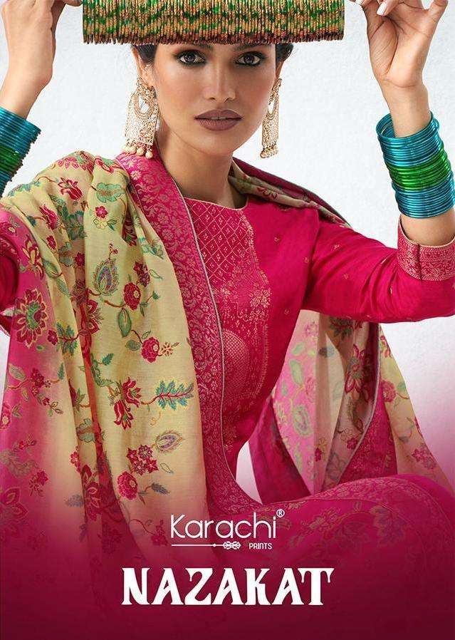 Mumtaz Arts Present Nazakat Jam Satin Cotton Designer Salwar Kameez Collection