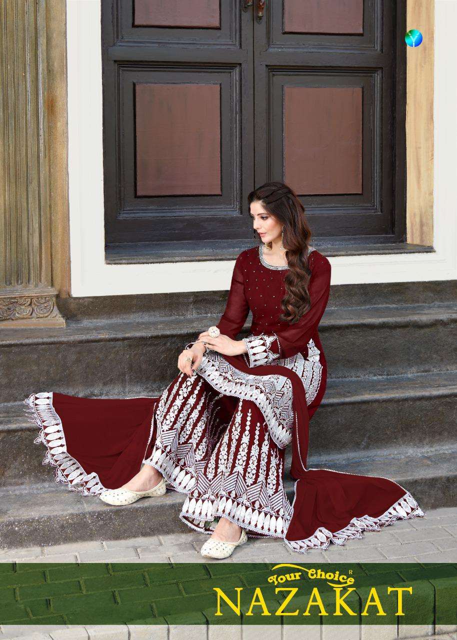 Your Choice Nazakat Georgette Heavy Work Sarara Style Salwar Kameez