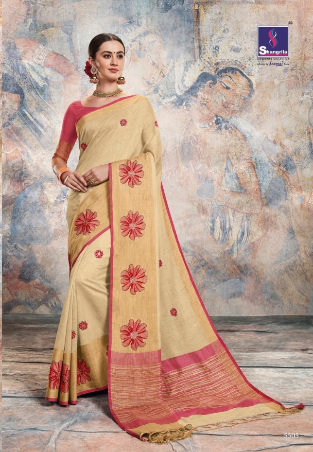 Chanderi Silk By Shangrila Silk Saree Collection Thread Work Concept Supplier