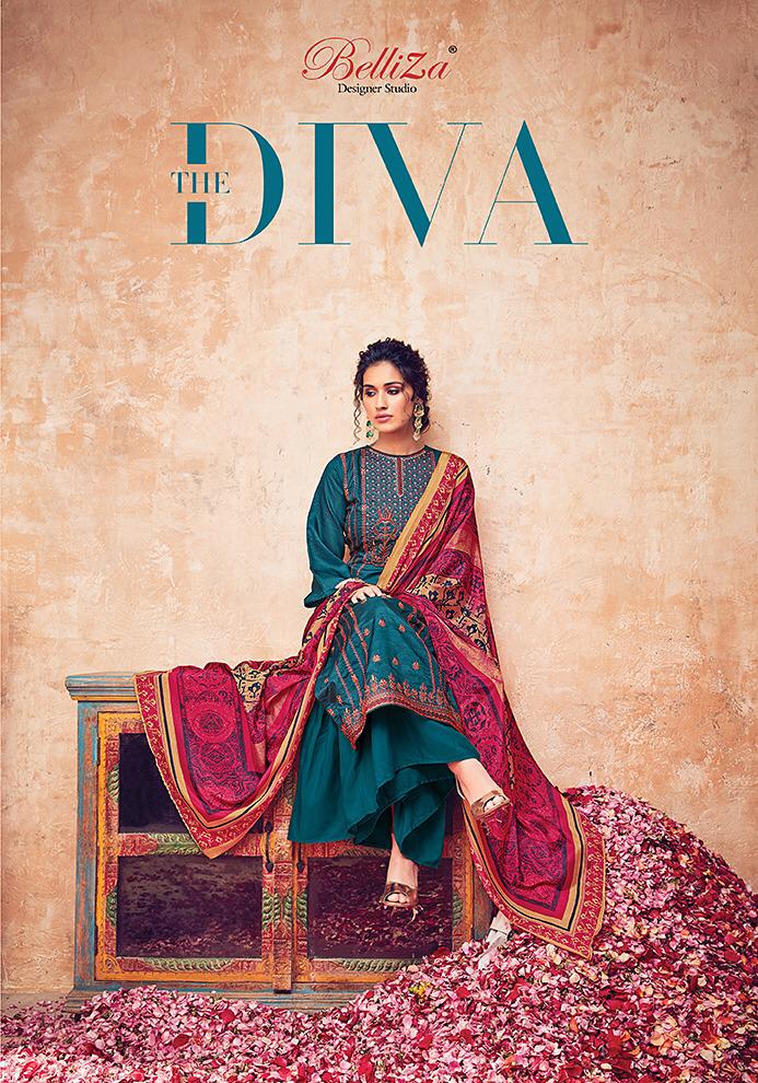 Belliza Designer Studio The Diva Party Wear Silk Salwar Suit Collection