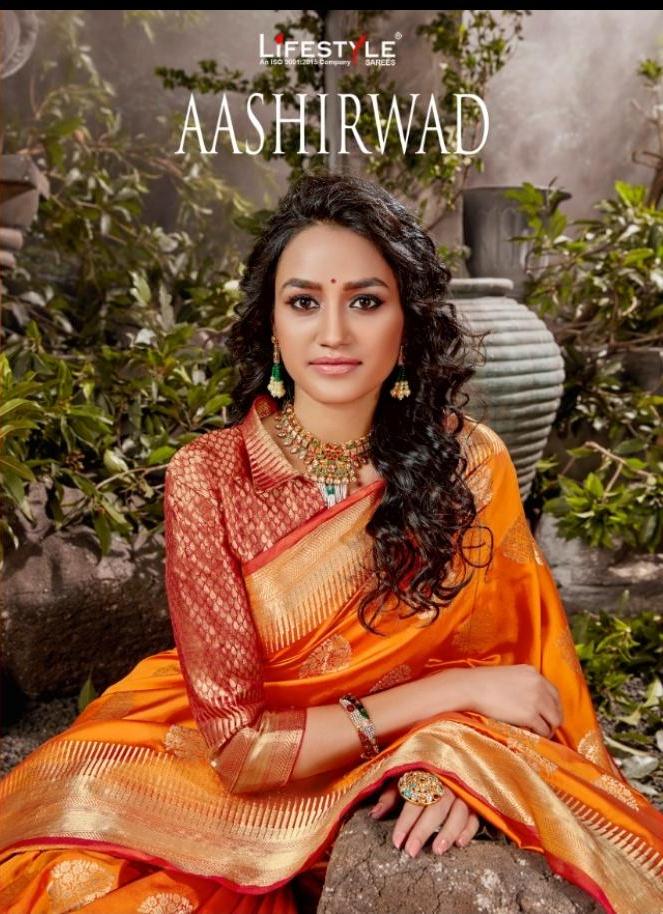 Lifestyle Aashirwad Weaving Silk Traditional Wear Saree Wholesaler