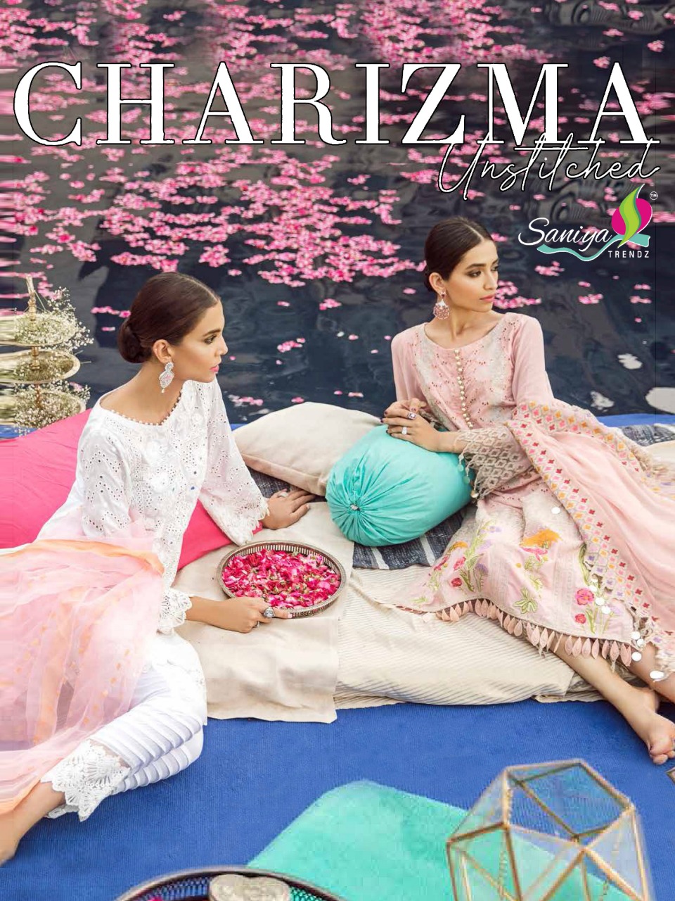 Saaniya Trendz Charizma Unstitched Vol 19 Cambric Cotton Pakistani Suit