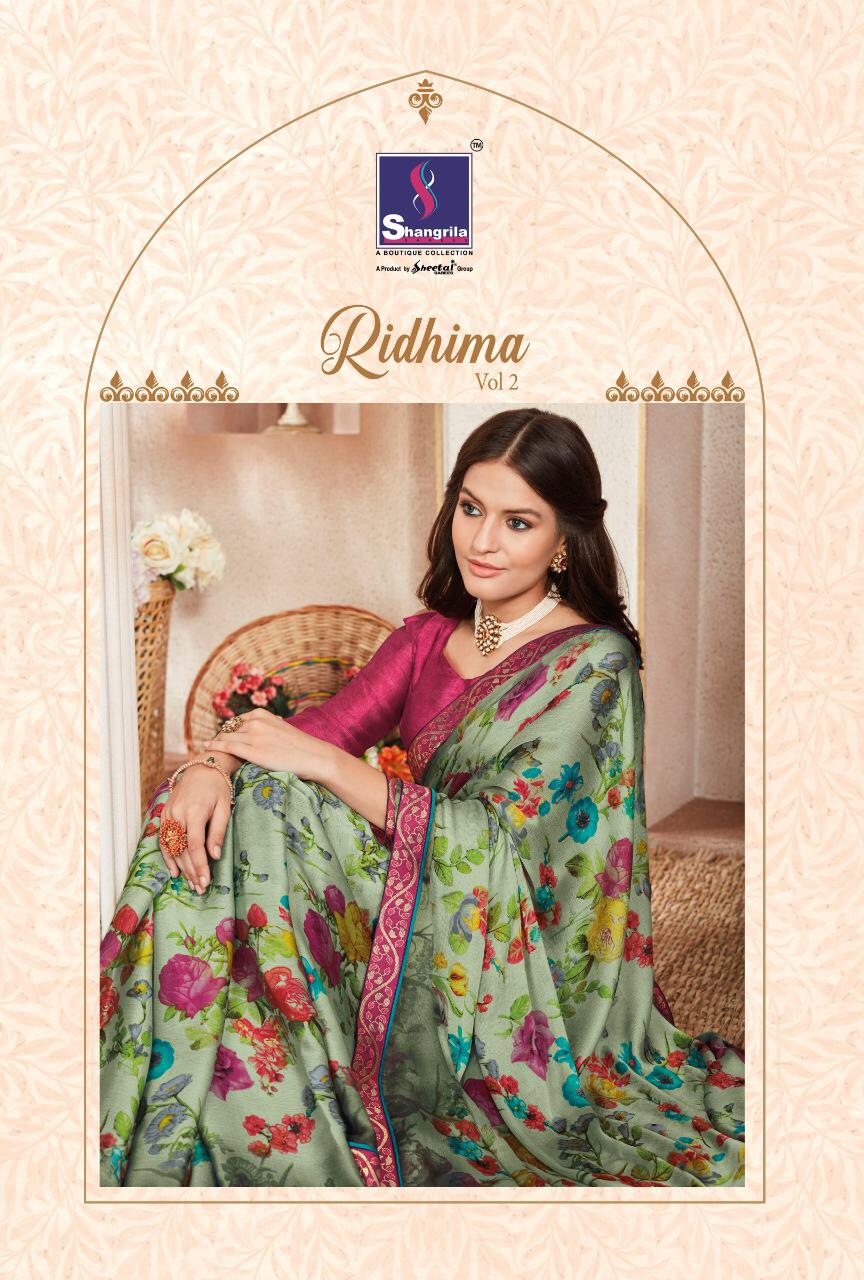 Shangrila Present Ridhima Vol 2 Georgette Printed Saree Catlog Collection