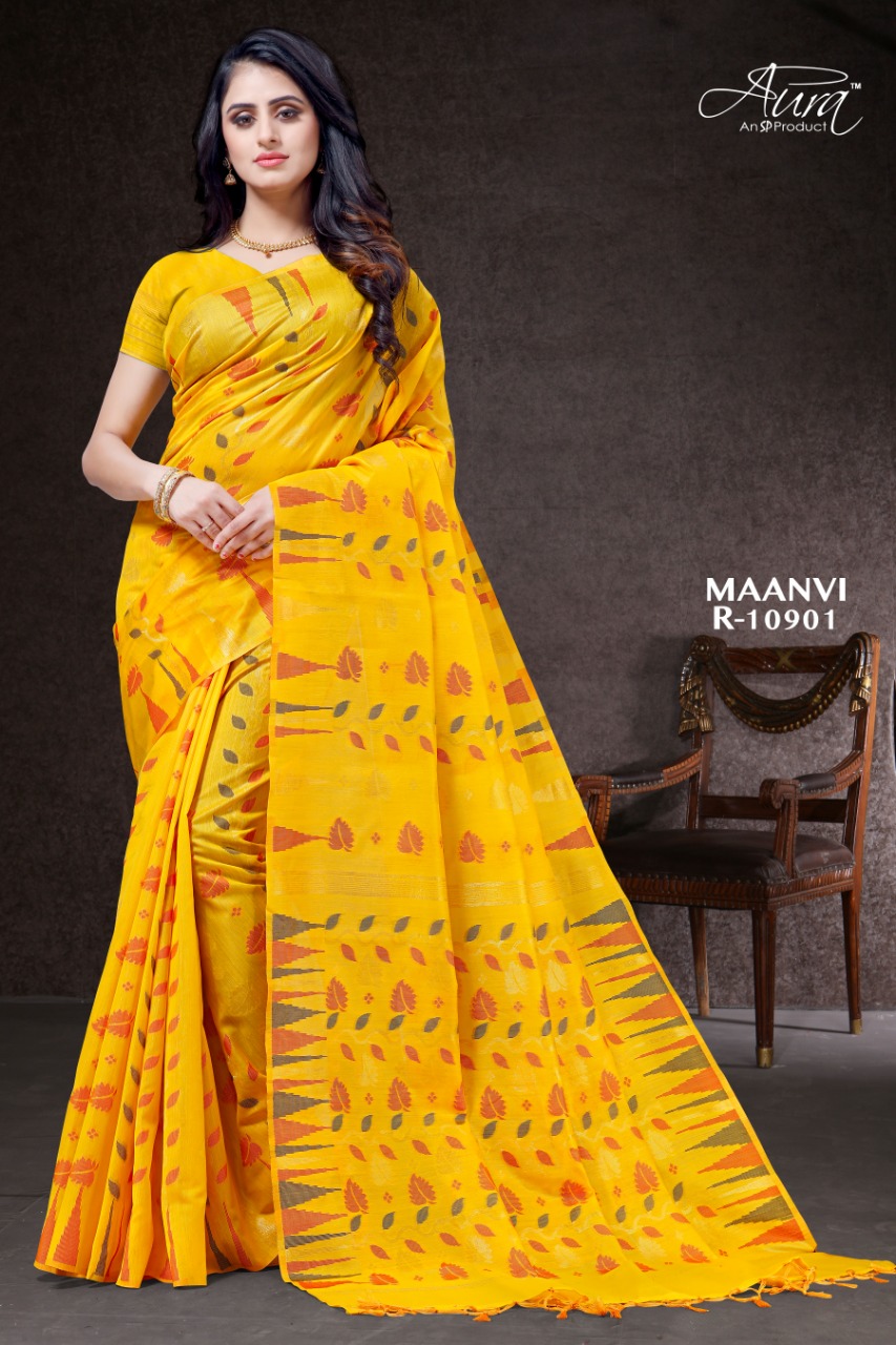 Aura Saree Present Maanvi Chanderi Traditional Ethnic Wear Saree Wholesaler