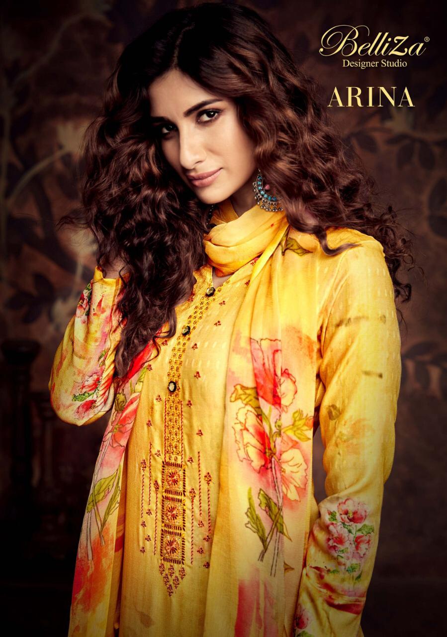 Belliza Designer Studio Arina Pashmina Printed Winter Suits Collection