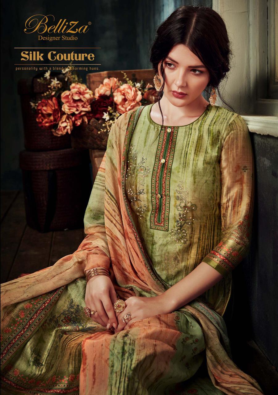 Belliza Designer Studio Silk Couture Fancy Silk Printed Salwar Suit Online