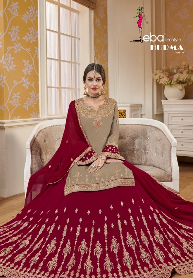 Eba Hurma Vol 14 Satin Georgette Lehanga Style Salwar Kameez Wholesale