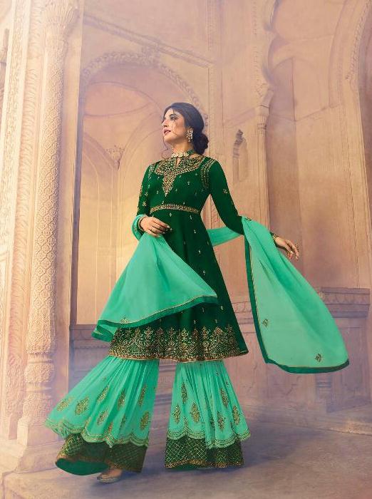 Fiona Kritika Heavy Lehenga Vol 2 Satin Georgette Sharara Style Party Wear Suit