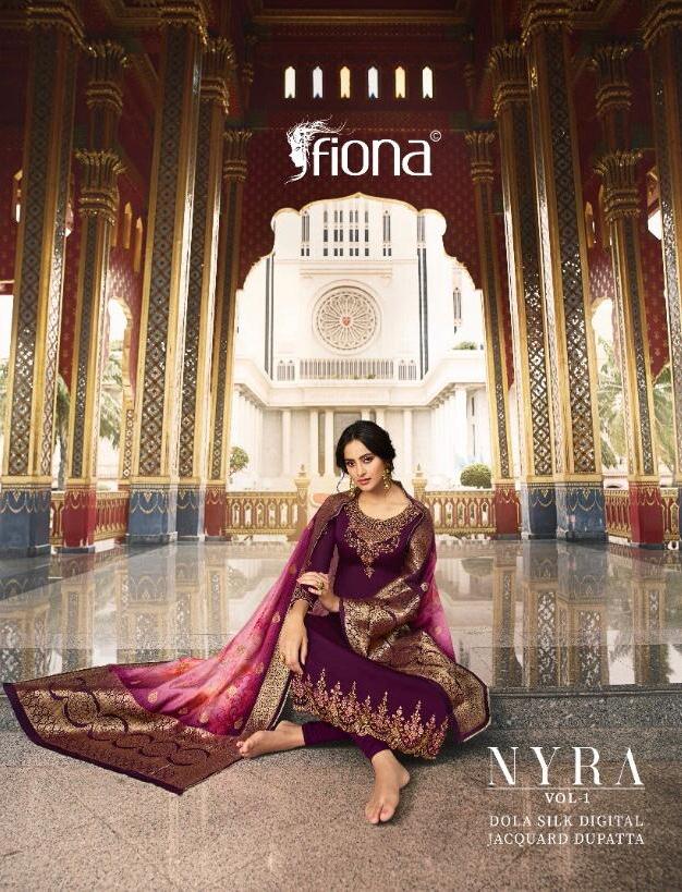 Fiona Launch Nyra Vol 1 Satin Georgette Party Wear Salwar Suit Catlog Dealer