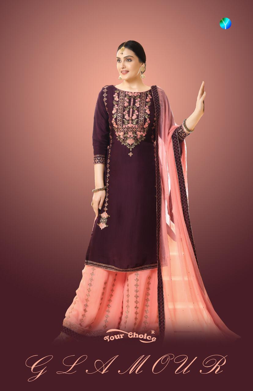 Glamour By Your Choice Georgette Sharara Style Salwar Kameez Online Price