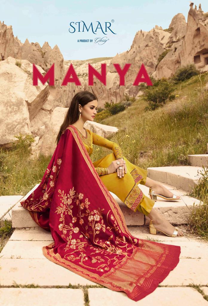 Glossy Simar Manya 15030-15035 Series Partywear Festive Season Ladies Suits