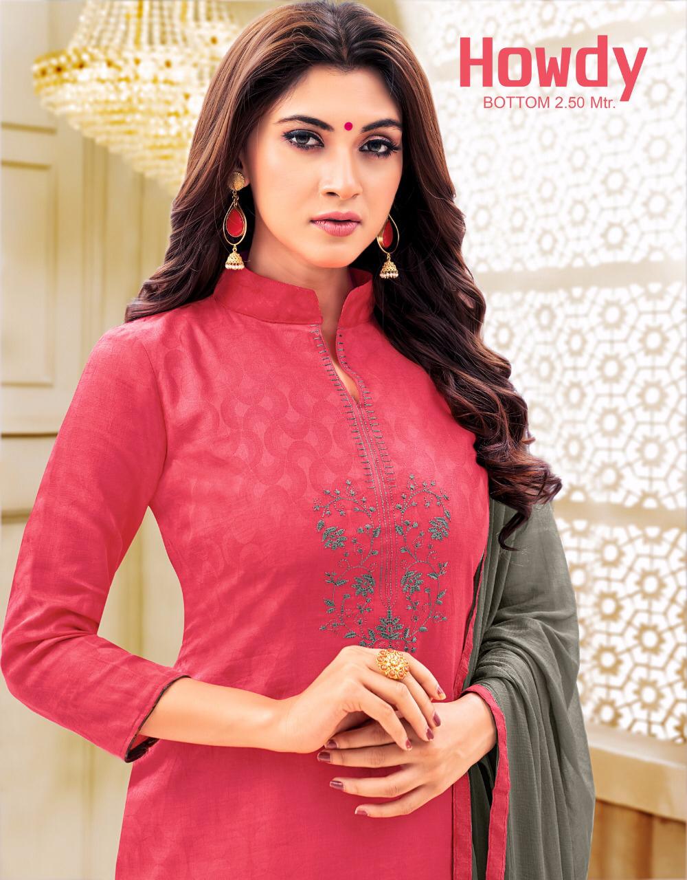 Kapil Trendz Howdy Cotton Satin Jacquard Salwar Suit Online Collection