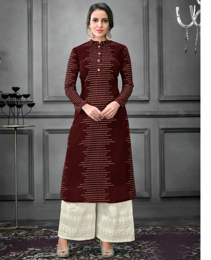 Karma Trendz Tucute 456 Colours Casual Partywear Kurti With Plazzo Collection