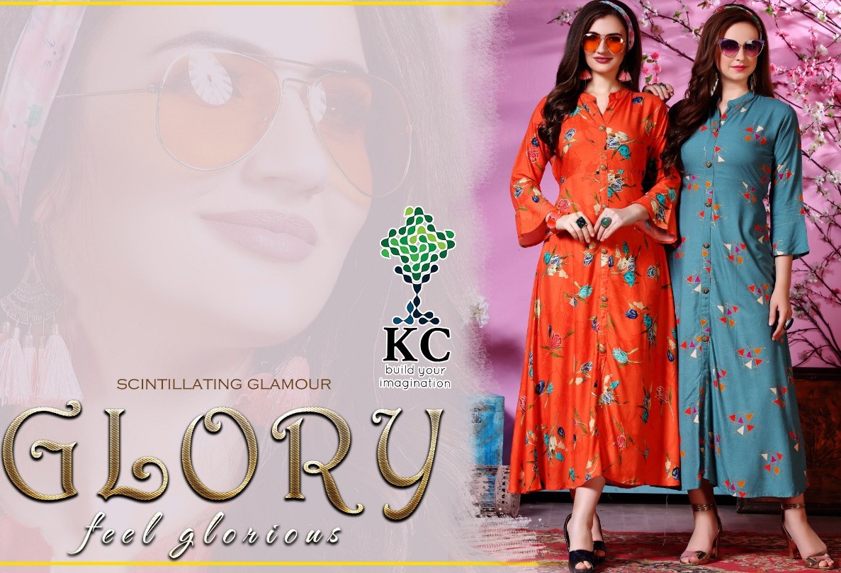 Kc Launch Glory Rayon Designer Long Kurti Online Shopping