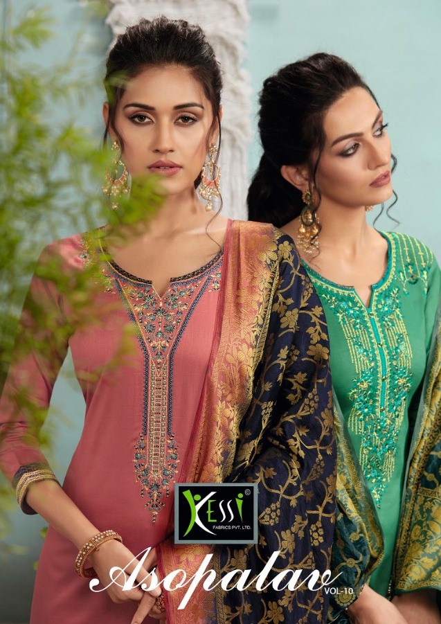 Kessi Launch Asopalav Vol 10 Jam Silk Cotton Dress Material In Surat