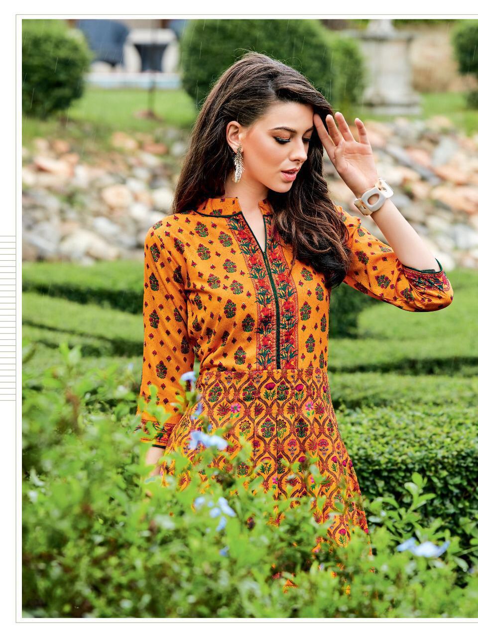 Ladies Flavour Rangreza Long Gown Style Kurtis Latest Collection Online Shop