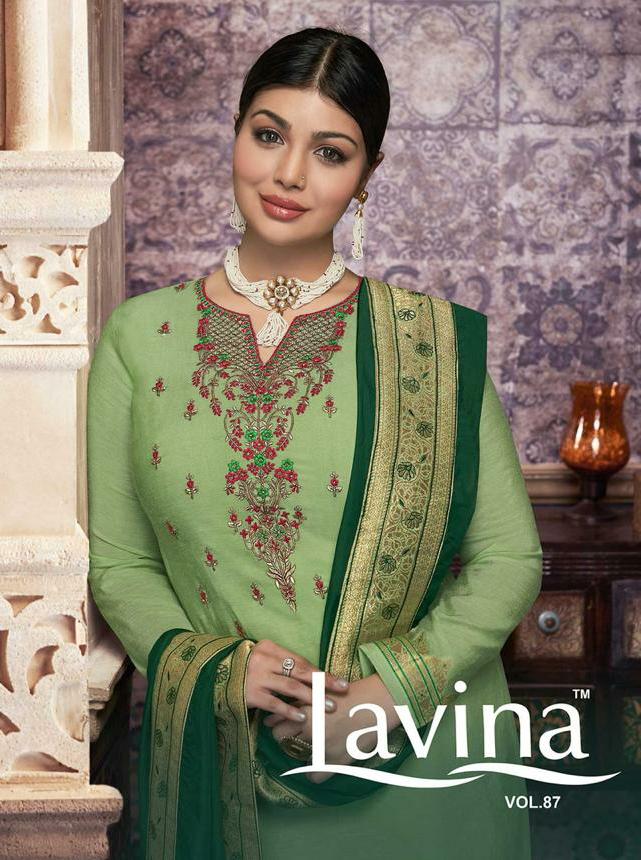 Lavina Present Lavina Vol 87 Banarasi Jacquard Party Wear Suit Dealer