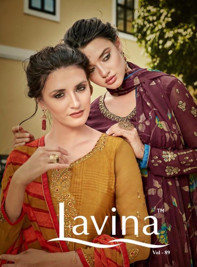 Lavina Present Lavina Vol 89 Silk Crape Print Salwar Suit Wholesale Price