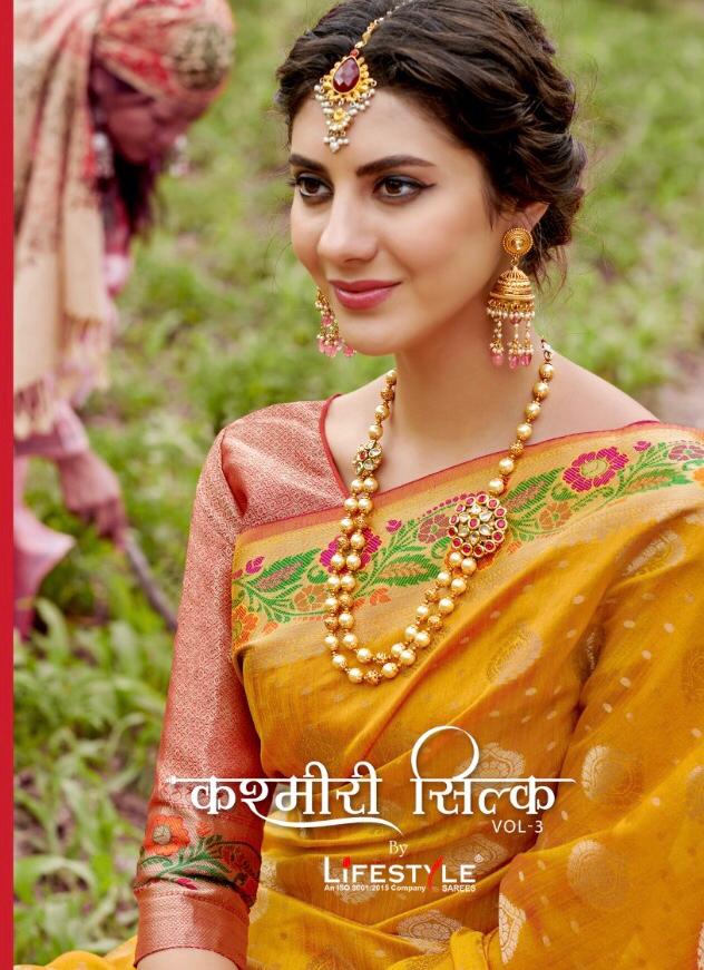 Lifestyle Kashmiri Silk Vol 3 Silk Base Traditional Wear Saree Collection