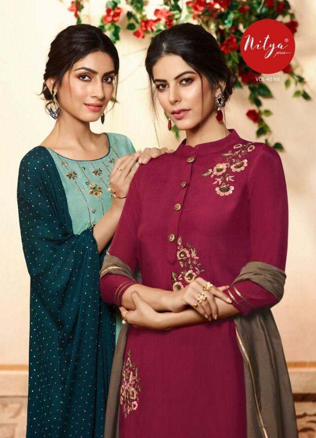 Lt Present Nitya Vol 40 Pure Viscose Three Piece Collection Suit Trader