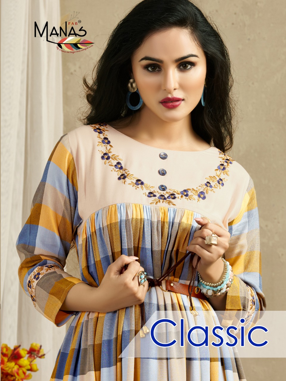 Manas Classic Flair Style Top Dyed Ethnic Wear Kurtis For Women