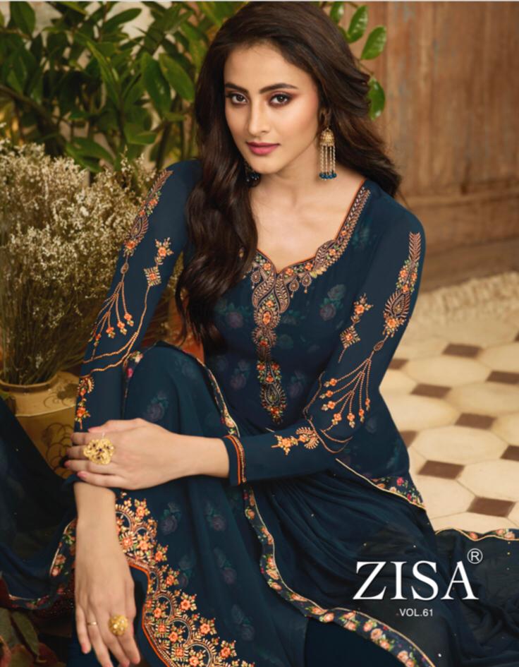 Meera Trendz Zisa Vol 61 Georgette With Embroidery Work Suit Wholesale Rate