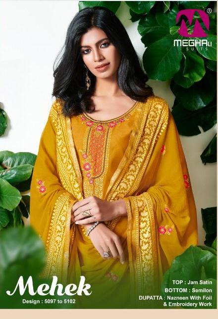 Meghali Launch Mehek Jam Satin Good Looking Salwar Suit Seller