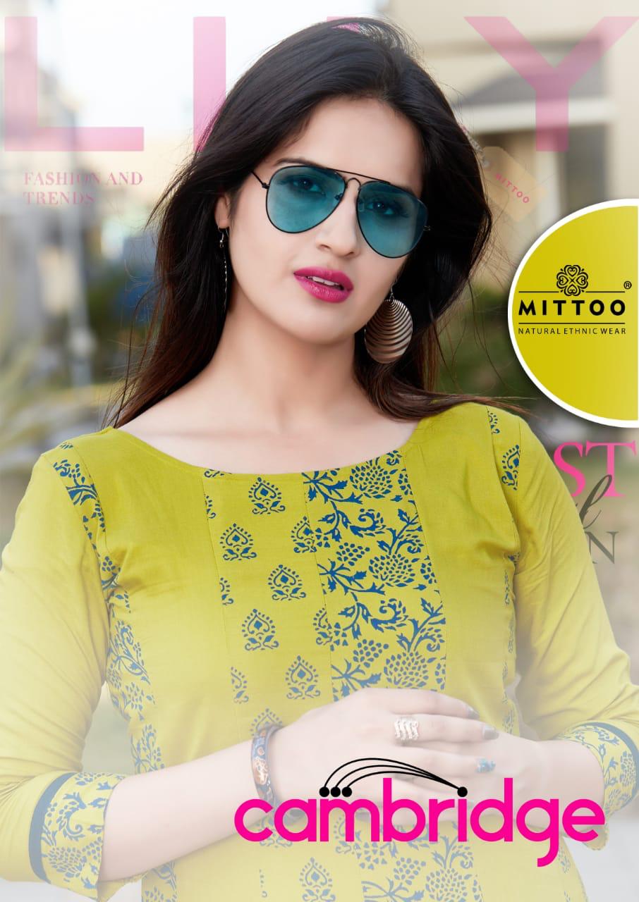 Mittoo Cambridge Pure Mal Cotton Stylish Kurti Online Trader