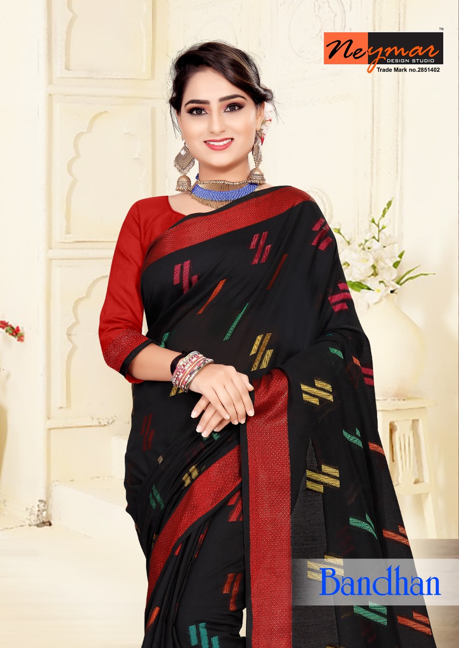 Neymar Design Bandhan Cotton Good Looking Saree Trader In Surat