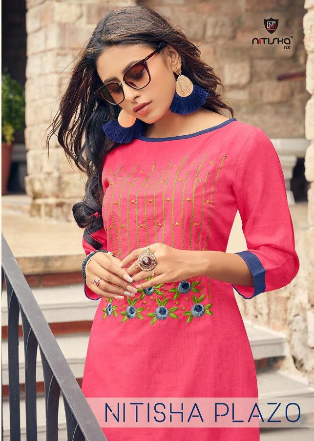 Nitisha Nx Launch Nitisha Plazo Soft Cotton Daily Wear Kurti Online Shopping