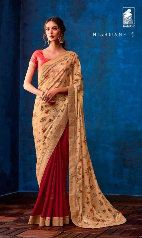 Sahiba Nishwan Fancy Georgette With Fancy Lace Border Rich Look Saree