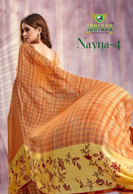 Sanskar Tex Print Nayna Vol 4 Chiffon With Work Traditional Wear Saree Trader