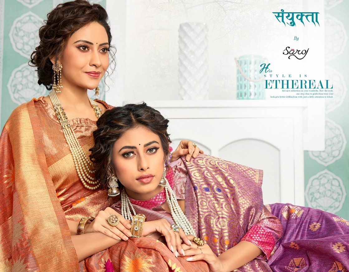 Saroj Launch Sayukta Banarasi Silk Traditional Wear Indian Saree Trader