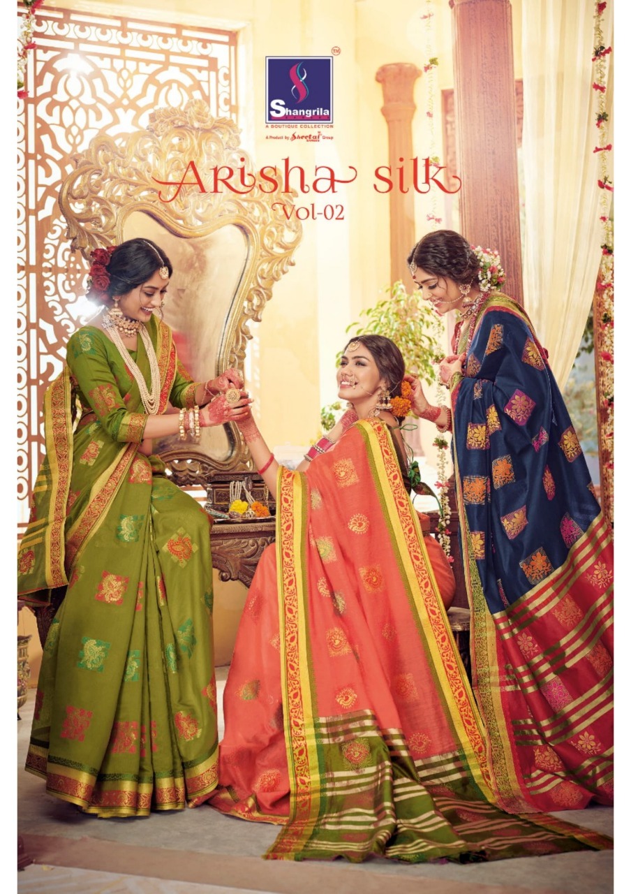 Shangrila Arisha Silk Vol 2 Weaving Meenakari Work Saree Collection