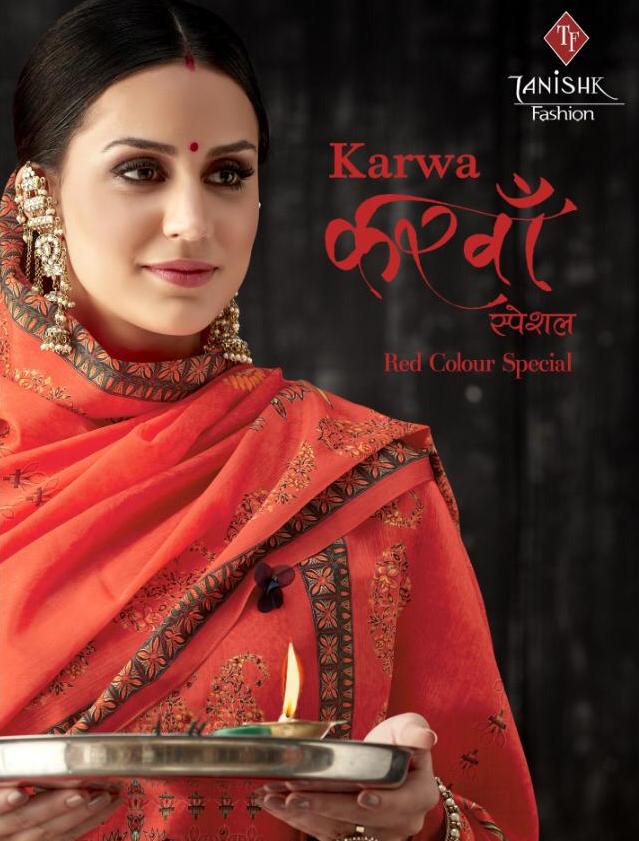 Tanishk Fashion Karwa Chowth Red Special Silk Dress Material