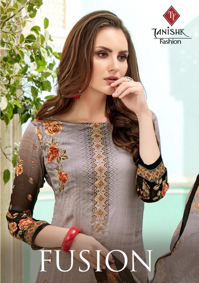 Tanishk Fashion Present Fusion Satin Georgette With Handwork Suit Catlog