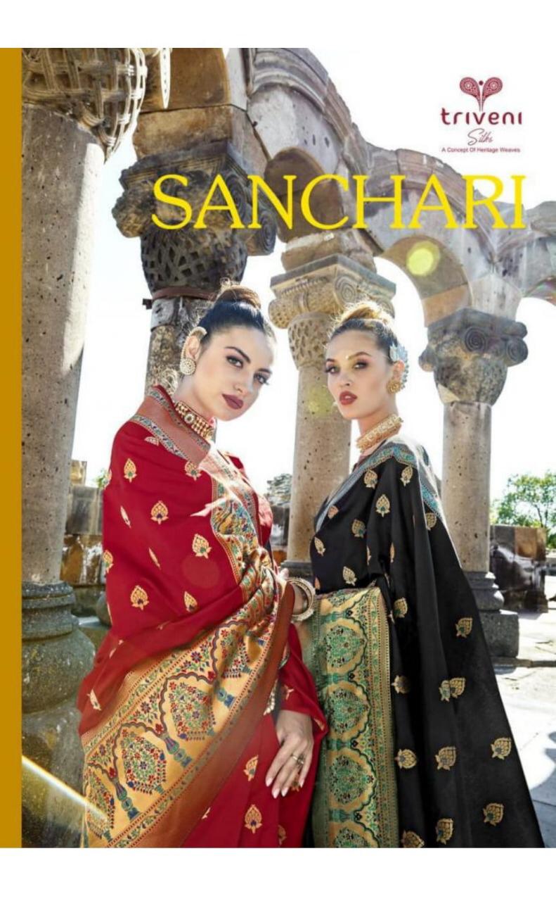 Triveni Launch Sanchari Silk Rich Pallu Traditional Wear Saree Catlog Collection