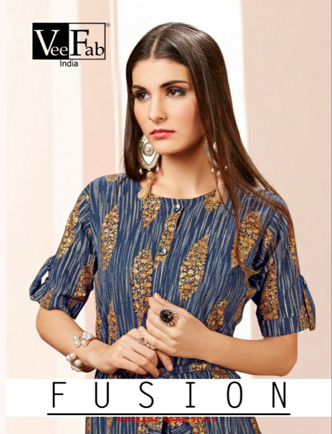 Vee Fab India Fusion  Heavy Cotton Print Long Kurti Collection