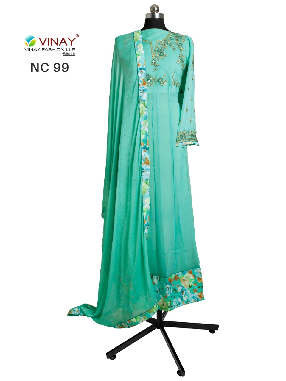 Vinay Fashion Launch Nc 94-nc 100 Series Georgette Exclusive Salwar Suit Wholesaler