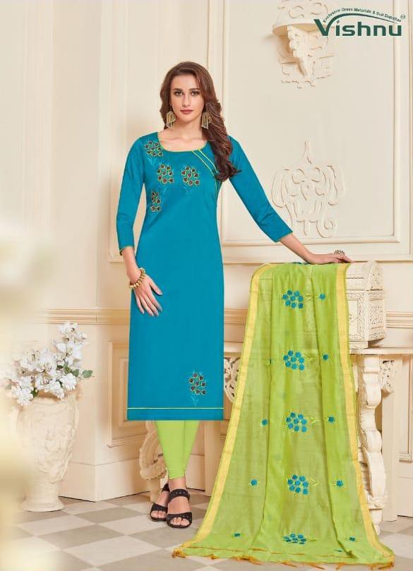 Vishnu Impex Launch Nauheen Vol 2 Long Slub With Hand Work Suit