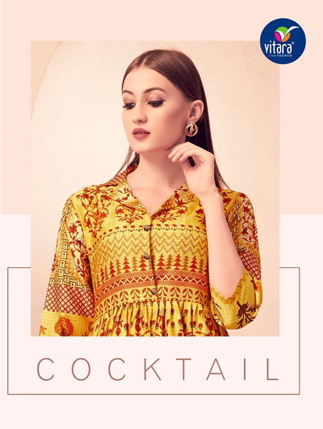 Vitara Fashion Launch Cocktail Exclusive Designer Gown Silk Prints Kurti