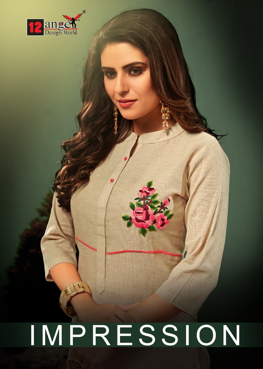 12 Angel Launch Impression Formal Wear Kurti Festival Collection At Cheapest Price