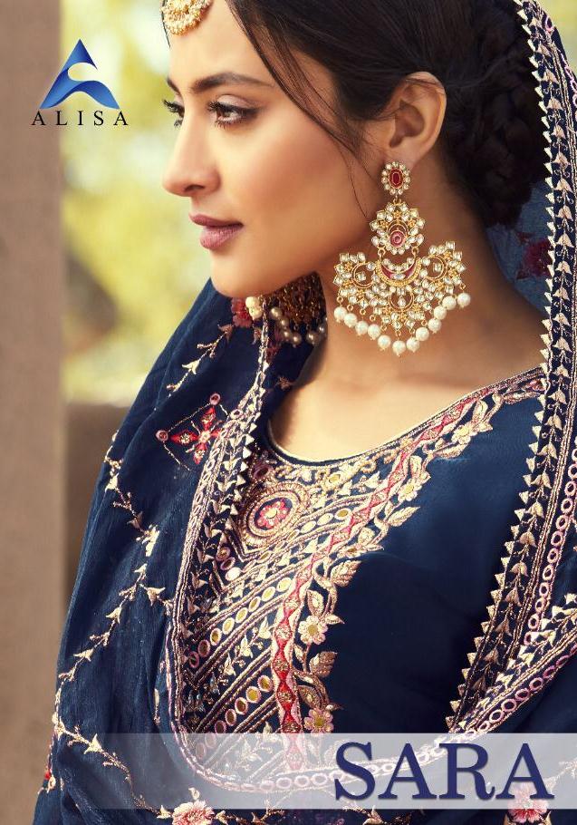 Alisa Present Sara Satin Georgette Long Style Salwar Kameez In Surat Market