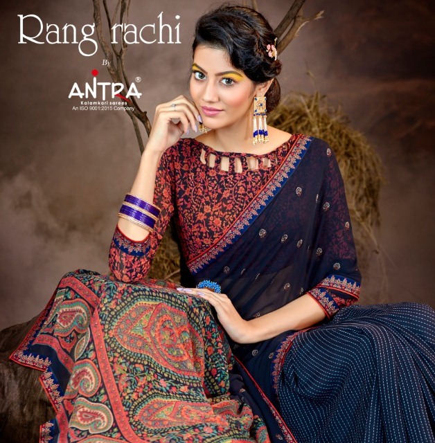 Antra Lifestyle Rang Rachi Fancy Print Work Saree Online Shopping In Surat Market