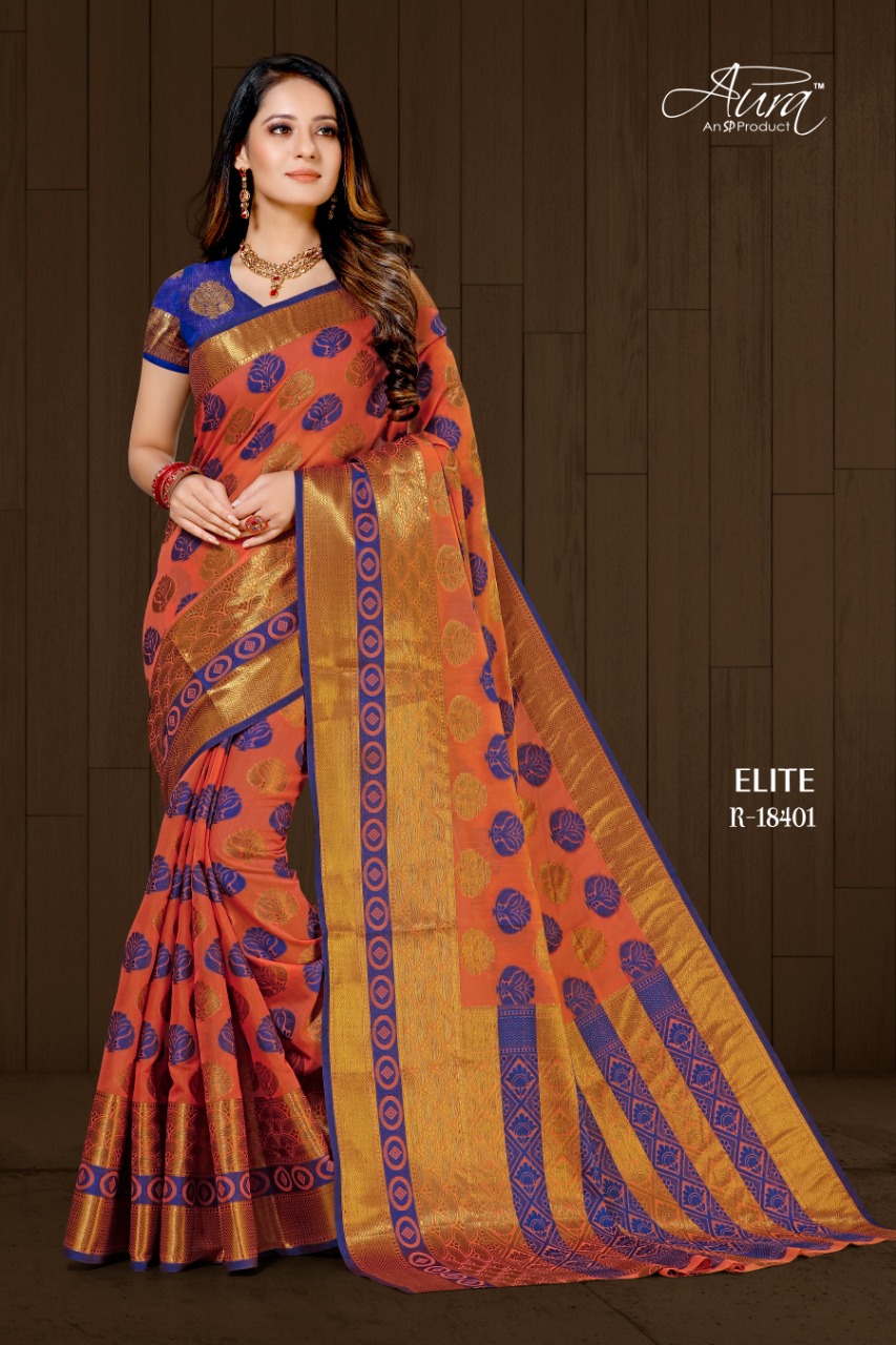 Aura Saree Elite 13501-13504 Series Chanderi Traditional Wear Saree Authorized Supplier