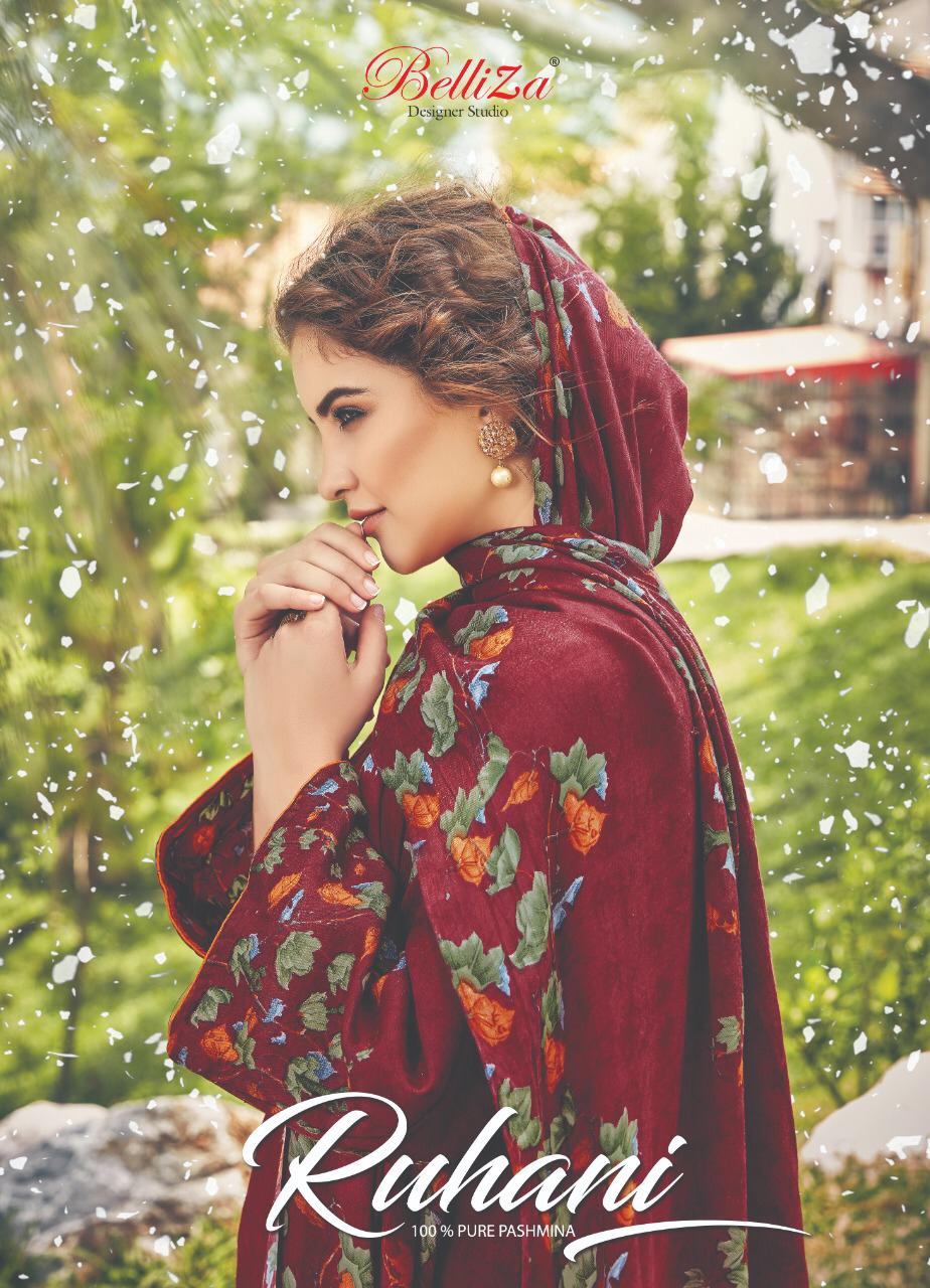 Belliza Designer Ruhani Pashmina Colorful Printed Ladies Suits