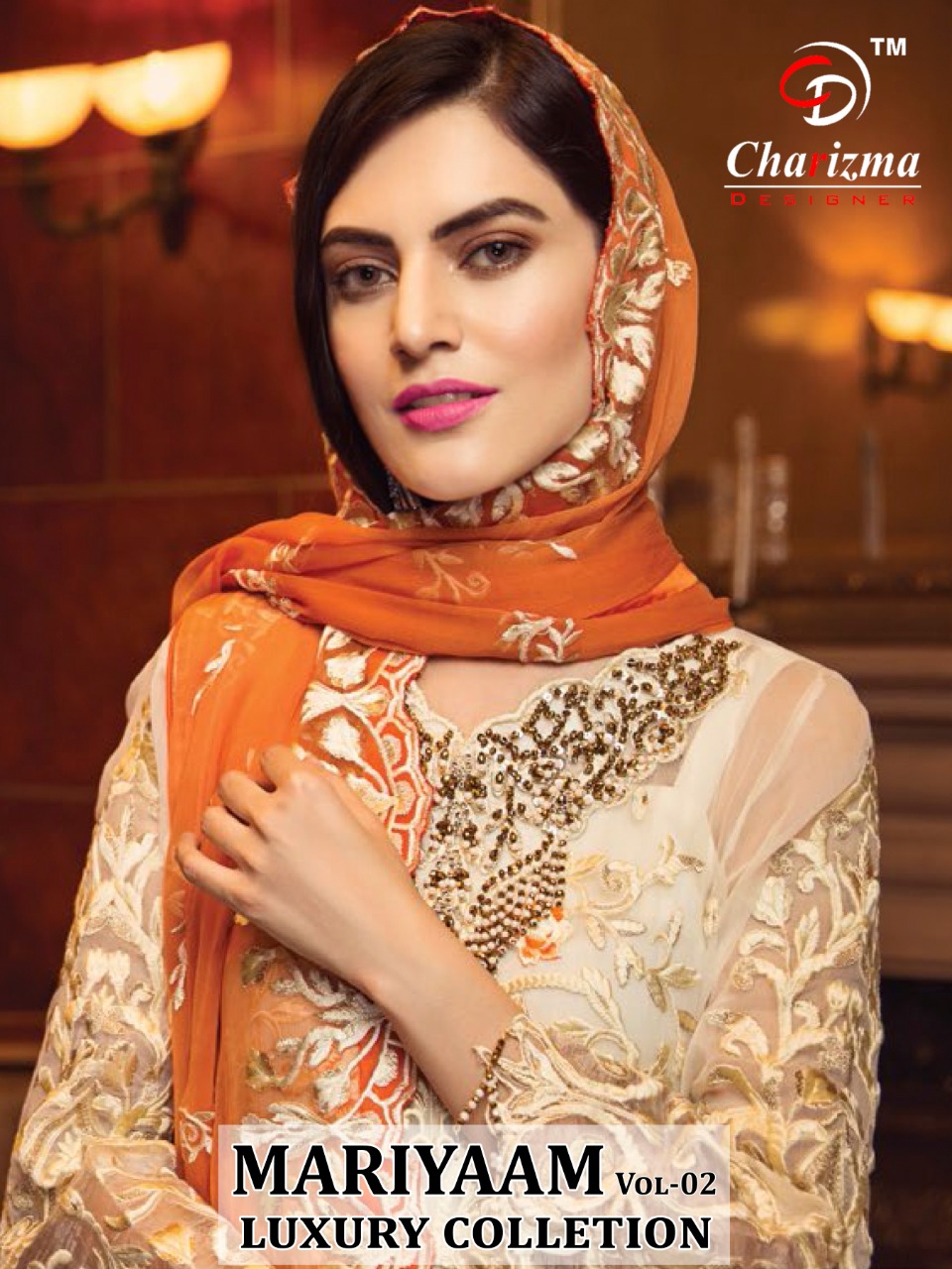 Charizma Designer Mariyaam Georgette With Fancy Work Pakistani Suit Concept